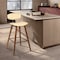 Armen Living Fox 25.5" Counter Height Cream Faux Leather and Walnut Wood Mid-Century Modern Bar Stool LCFOBAWACR26 - alternate 4